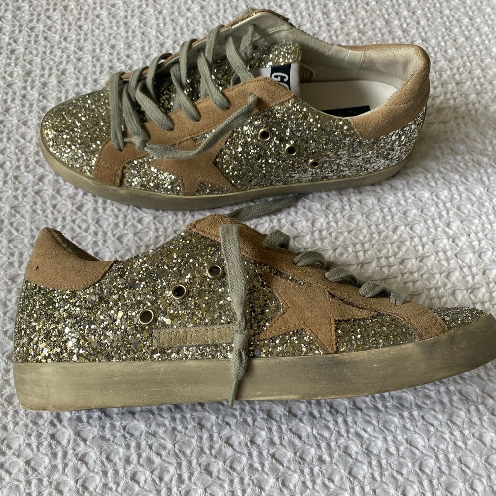 Golden Goose Superstars silver Glitter size 40